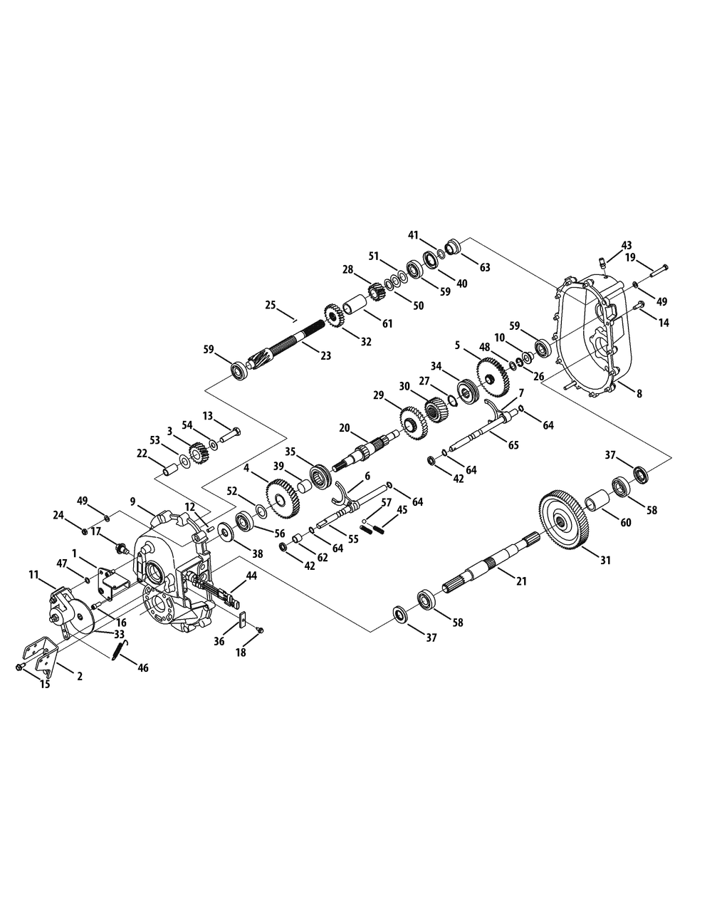 Transmission Diagram and Parts List for 46G 4X4-1I019G-Before-37AKD710 Cub Cadet Lawn Tractor Accessories